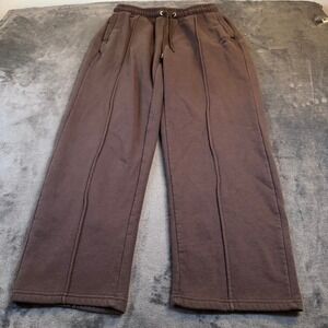 Saints Studio Pintuck Sweatpants Mens Medium Brown Relaxed Fit Joggers